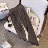 Zingj Wide Leg Pants Women's Pants Spring And Autumn 2024 New High Waist Hanging Feeling Straight Tube Advanced Sense Show Thin White Pants