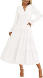 Autumn Long Dress Long Sleeve V-Neck Layered Lotle Leaves By The A-Line Cocktail