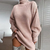 Winter High Collar Women Sweaters Long Sleeve Casual Sweater Knitted Jumpers Sweater pullover women oversized