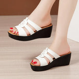 Heel Sandals Slippers Summer 2023 New Muffin Thick Soles Fishmouth Slippers Large Size Slippers Wear One-Word