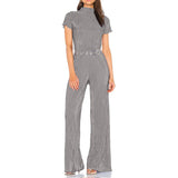 Women's Shirt Pleated Two Piece Set Loose High Waist Wide Leg Pants Suit 2022 Casual Elegant Office Ladies Female