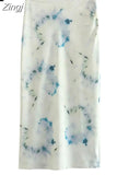 2023 Women Skirt Tie Dye Summer Long Skirts For Women Fashion 2023 High Waist Midi Skirt Vintage Elegant Women's
