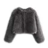 Winter Women's Artificial Fur Effect Short Jacket