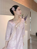 Summer New Chinese Style Pink Dress Improved Cheongsam Girl Young Girl Temperament High Feeling