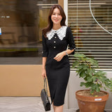 Elegant Office Lady Trumpet Dresses Summer Autumn Women Dress Sheath Bodycon