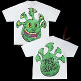 T-Shirt Men's Hip Hop Animation Exaggerated Printed T-Shirt Super Big Goth Harajuku Street Clothing Casual
