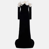 Famous Wind Dress Women 2025 Spring New Temperament Elegant Fashion Shoulder Bag Hip Long Flower