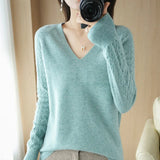 Zingj Out Makes Bottom Unlined Upper Garment Female Autumn Dong New Style Sweater Inside Jacket Long Sleeve Sets Foreign Style Slim V Gets Sweater Female-Outfit