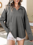Collar Edgy Autumn And Winter Women's Neutral Style Street Trend Loose Collar Zipper Hat