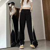 Contrasting Straight Leg SweatpantsOutfit