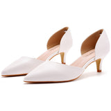 Cm Fine Tip Pointed Sandals Low Heel Low-Size Single-Shoe Women's Two-Siped Hollow Women's Shoes Wedding