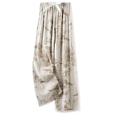 High-End Cotton Pyjamas Ladies Summer Thin Artificial Silk Home Leisure Long Trousers Straight Can Be Worn
