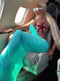 New High-End Women's Sexy Collar With Wrapped Chest Solid Color Hanging Neck Dress Sea Starfish Decorative Dress