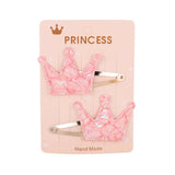 Glitter Cartoon Cartoon Love Heart Crown Hair Clips For Girls Handmade Hairpins Boutique Barrette Kids Hair
