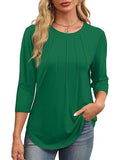 2025 New Fashion Casual Roll Collar Seven-Sleeve Top Bottom