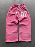 Zingj Alphabet Printed Trousers Loose Waistband Men's And Women's Fashion Brand Trousers 1215-0-Outfit
