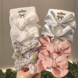 Pcs/set Cotton Linen Plaid Bowknot Hair Clips For Cute Girls Floral Handmade Hairpins Barrettes Headwear Kids Hair