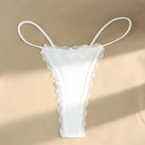 Sports Thin Sexy Lace Thongs Breathable Traceless Women's Underwear Low Waist Cotton Crotch Bow Panties Seamless