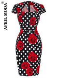 50s 60s Womens Summer Floral Retro Vintage Dresses Wear to Work Business Office Party Sheath Bodycon Pencil
