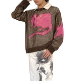 Zingj Hair Star Sweater Female Y2k New Fashion Round Collar Sweater