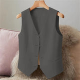 Suit Vest Young Vest Spring And Autumn New Repair Women Black Short Female Horse Clip