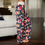 Spring Autumn Loose Beach Women's Pants Fashion Floral Print Drawstring Wide Leg Ladies Long Pants Sweatpants Plus
