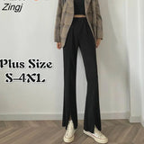 Pants Women Chic New Spring Fashion 4XL Elegant Office Lady Flare Trouser High Waist Ulzzang Femme Bottom Ins Hot
