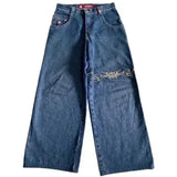Jeans Vintage Hip-Hop Baggy Jeans Menswear Gothic Trousers With High Waist And Wide