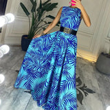Crew Neck Pleated Long Dress Summer Women Loose A-Line Beach Dresses 2022 Elegant Lady Leaves Print Party Maxi
