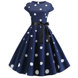 Women Summer Dress Vintage Floral Print Rockabilly Dress Robe Femme Sundress Vestidos 2022 Polka Dot Party