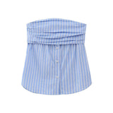Zingj New Pleated Buckle Decorative Elastic Poplin Bra Top 4661008 211-0-Outfit