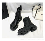 Zingj Women's Long Boots Autumn 2023 New Mix With Thick Platform Martin Boots Thin Boots Short Boots Spring And Autumn Single Boots-Outfit