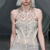 Summer Fashion Trend Women's New High-Waisted Hips Irregular Wrinkle Body