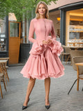 French Elegant Wind Collar Splicing Lotus Edge Mid-Sleeve Dress 2025 New Horn Sleeve Long Dress