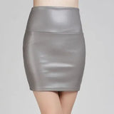 Skirts Women Pencil Skirt Pu Leather High Waist Party Female Sexy Short Woman Bodycon Saias Feminina 20 Candy Colors