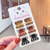 New Women Girls Vintage Elegant Leopard Small Acrylic Hair Claws Geometric Hair Clips Headband Fashion Hair