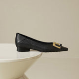 Light Tip Thick Heel Single Shoes Women 202 Autumn New Super Temperament Square Low-Heeled Commuter Work