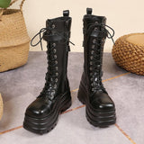 Rivet Dark Locomotive Boots 2025 New Punk Wind Martin Boots Large Size Women's