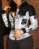 Spring Loose V-neck Buttons Pocket Women's