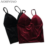 High Quality Women Velvet Tank Tops Short Camisole 2021 Summer Casual Vest Camis Ladies Slim Thin Sexy Cropped