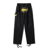 Tide Brand Alcatraz Overalls Men's Multi-Pocket Retro Loose Straight Tube Rope Tie