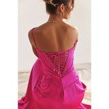 Satin Back Tie-Up Maxi Dress-Outfit