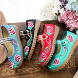 Zingj Shoes, Beef Tendon Bottom Loose Fat Feet Mother Shoes Grandma Shoes Grandma Shoes Embroidered Cloth Shoes Women's Singles