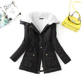 Winter Cotton Coat Women Slim Snow Outwear Medium-long Wadded Jacket Thick Cotton Padded Warm Cotton