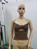 Zingj And Summer 2024 Sweater Hot Style Women's Sexy Striped Sweater Knit Strap Wipe-Outfit