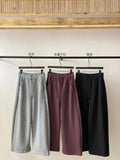 [Daihe] Winter New Leisure High Waist Draw Rope Joker Vertical Cut Cocoon Type Two Wear Plus Velvet Guard Pants Female H7722-Outfit