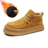 Zingj New Men And Korean Version Fashion Martens British Retro Frosted Leather Platform Work-Wear Plate Shoes