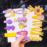 New Girls Cute Cartoon Flower Geometric Hairpins Sweet Headband Hair Ornament Barrettes Hair Clips Fashion Hair