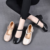 Zingj Head Flat Shoes Women's Shoes 2023 Spring And Summer New Comfortable Low-Heeled Doll Shoes Velcro Round Buckle Shallow