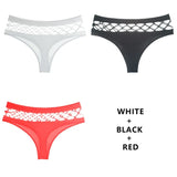 3Pcs/Lot Hollow Out Lingerie Seamless Sexy Panties Women Elasticity Underwear Temptation Middle-waist G String